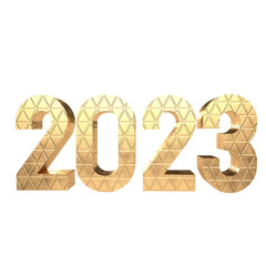 2023 gold number for new year concept