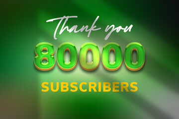 80000 subscribers celebration greeting banner with Candy Design