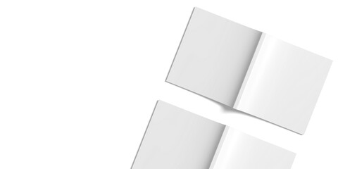 Blank square magazine illustration with copyspace. 3D Render.