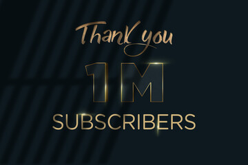 Obraz premium 1 Millionillion subscribers celebration greeting banner with Luxury Design