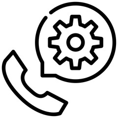 gear system services support customer contact icon simple line