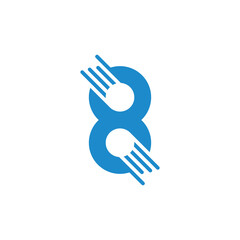number 8 movement object logo vector