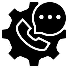 system support services customer contact icon solid glyph