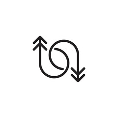 letter bq linked arrow thin line logo vector