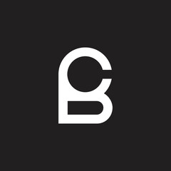 letter cb simple geometric link logo vector