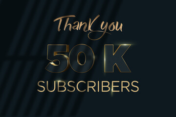 50 K  subscribers celebration greeting banner with Luxury Design