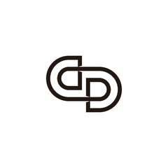 letter dp infinity line simple logo vector