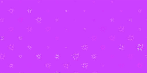 Light purple vector backdrop with virus symbols.