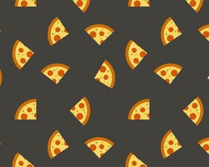 Pizza seamless pattern vector illustration