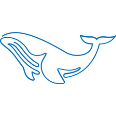 Obraz premium whale continuous line art minimal style vector illustration. Mono lineal design.
