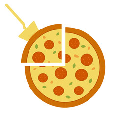 Pizza logo, Icon vector illustration with transparent background