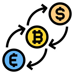 exchange filled outline icon