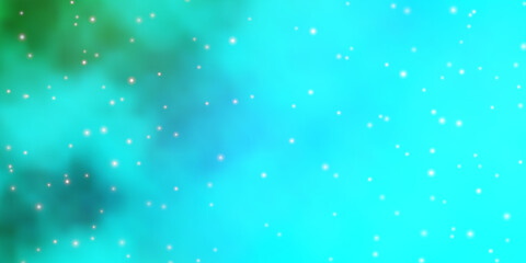 Light Blue, Green vector texture with beautiful stars.