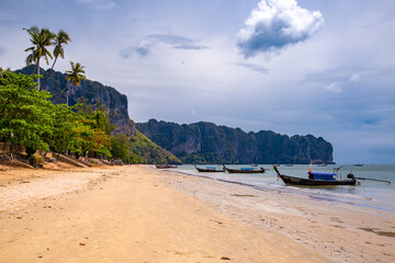 Fototapeta na wymiar View of Ao Nang Beach in Krabi, Thailand