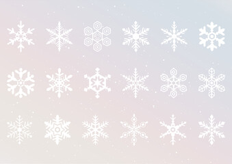 オーロラのような背景と手書き結晶セット