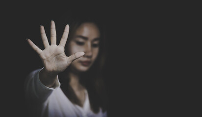 Campaign concept to stop violence and harassment against women, , Sexual abuse , Stop violence, human trafficking,  international women's day.
