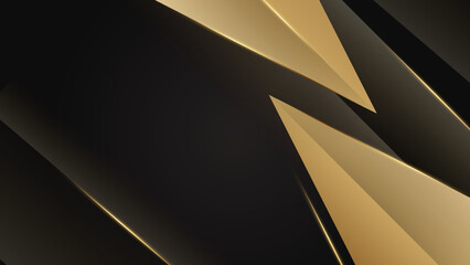 Luxury abstract background with golden lines on dark black, modern black backdrop concept 3d style. Illustration from vector about modern template deluxe design.