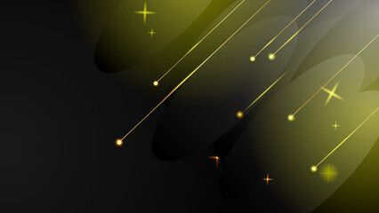 Luxury abstract background with golden lines on black, modern black backdrop concept 3d style. modern template deluxe design.