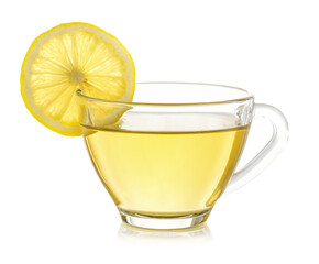 glass of lemon tea on transparent png