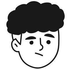 Suspicious male face vector illustration with black color