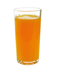 Full glass of orange juice isolated on transparent png