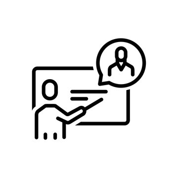 Black line icon for explains