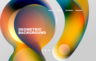 Abstract liquid background for your landing page design. Web page for website or mobile app wallpaper