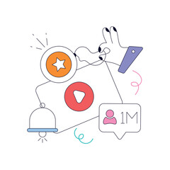 Grab flat animated design of media marketing 