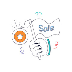 Grab flat animated design of media marketing 