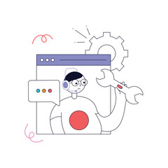 Online podcast flat animated design, premium download 