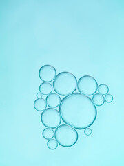 Multi colored bubbles of oil and water