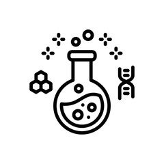 Black line icon for synthetic