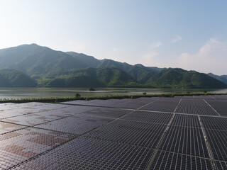 solar power station in pond