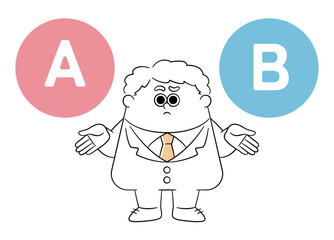 二択で迷うビジネスマン