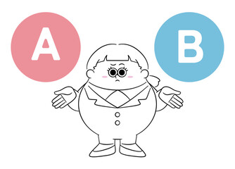 二択で迷うビジネスウーマン