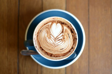 A cup of cappuccino at the cafe