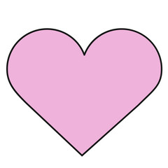 Heart shape vector illustration in line filled design