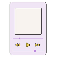 Music player vector illustration in line filled design