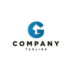 G Letter Initial Cat Head logo template inspiration