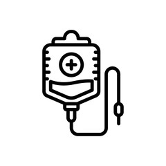 Black line icon for iv medicine