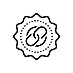 Black line icon for linking