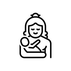 Black line icon for mother
