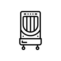 Black line icon for cooler