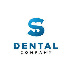 S Letter Initial Dental Logo Vector template