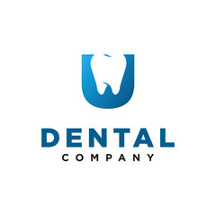 U Letter Initial Dental Logo Vector template