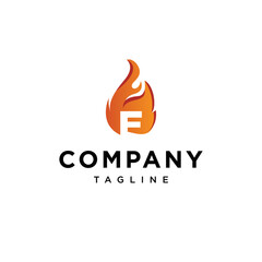 E Letter fire Vector logo icon vector Template