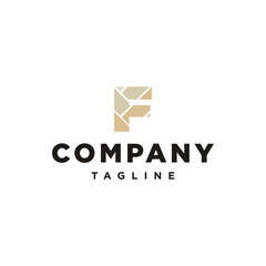 Fototapeta premium F Letter initial Floor Logo Template.