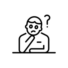 Black line icon for considered