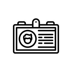 Black line icon for identity