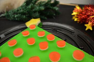 Pretty Christmas jelly in the shape of a pine tree